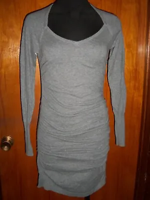 Victoria's Secret Moda International Gray Ruched Sweetheart Sweater Dress S • $24.99