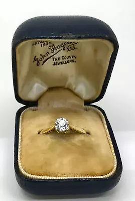 .54 Ct Old Mine Cut Diamond Ring 18k Yellow Gold & Plat. W/Card Appraisal 7 3/4 • $999.98