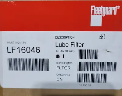 FLEETGUARD LF16046 OIL FILTER FULL-FLOW CARTRIDGE (1 Cartridge) NEW • $15.99