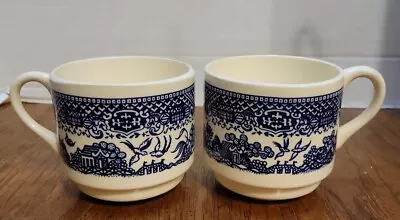 Set Of 2 Royal China Blue Willow Coffee Cups • $9.99
