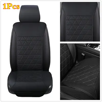 £31.07 • Buy Black Fabric&PU Leather Material Single Front Seat Cover Cushion Car Accessories