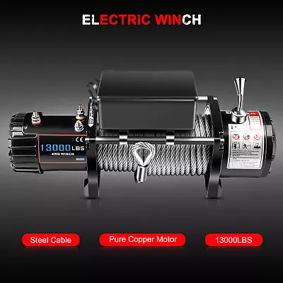 13000LBS Electric Winch 12V Steel Cable Off Road For Jeep Truck Towing Trailer • $279.89