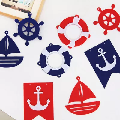 Nautical Sea Themed Party Bunting Sailboat Anchor Decor • £6.48