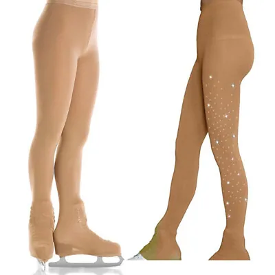 £15.31 • Buy Stretchy Figure Skating Over The Boot Tights Leggings With Crystals Buckles