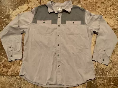 Converse One Star Long Sleeve Button Up Canvas Shirt ( Mens Xl ) Gray Preowned • $15.20