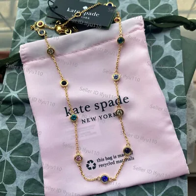 Kate Ks Spade Set In Stone Multi Color Round Crystal Dot Scatter Necklace • $27.99