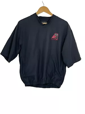 Footjoy Mens Golf Jacket Windbreaker Rain V Neck Short Sleeve Black Small Logo • $21.99