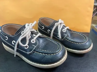 Vintage STRIDE RITE Oxford Saddle Shoes Little Boys Size 8.5D Leather White/Navy • $22.22