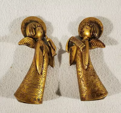 Vintage Pair Mid Century Christmas Angels Gold Japan Decor 8” Figurines • $34.95