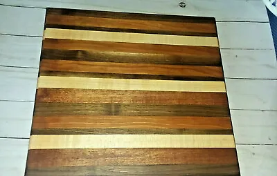 Handmade In Nh Square Cutting Board  Walnut Sapele. Maple & Mahogany  • $39.99