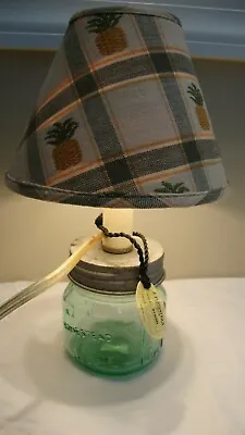 Vintage Mason Canning Jar Lamp Light Decor Homestead Shoppe Pineapple Shade • $19.99