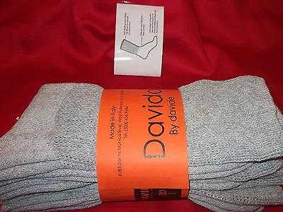 Davido Mens Socks Diabetic 100% Cotton Made In Italy 3 Pairs Gray 10-13 • $11.50