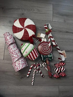 Candy Cane Christmas Decorations Bundle • £22