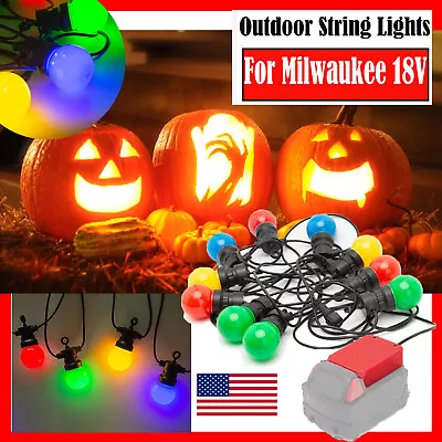 Christmas String Lights For Milwaukee 18V RGB 10W G50 Patio Lights Party Outdoor • $23.74