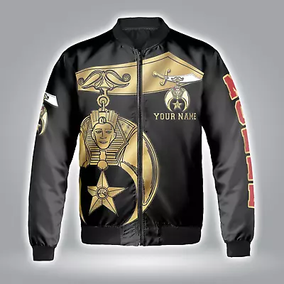 Custom Your Temple And Name Shriners Symbol Noble Shriners 3D Bomber Jacket • $45.59