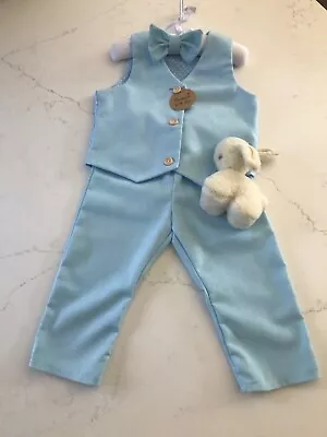 Baby Linen Pageboy Suit - Modern Christening Set - First Birthday - Handmade UK • £49