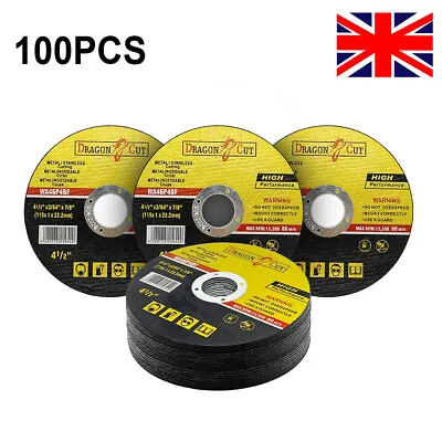 100 X ULTRA THIN METAL CUTTING / SLITTING DISCS 115mm 4.5 INCH FOR ANGLE GRINDER • £29.99