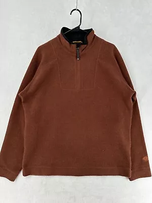 Mountain Hardwear Sweater Mens Large Orange Wool Blend Quarter Zip Outdoor • $23.20