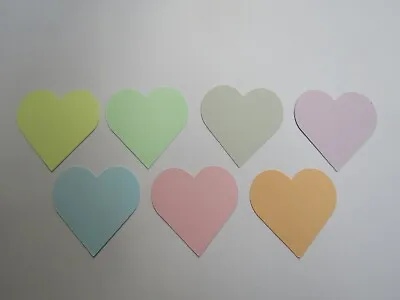 35 Mixed Pastel Coloured  Heart Shaped Card Cut -Outs For Arts/Crafts  H2 • £1.13