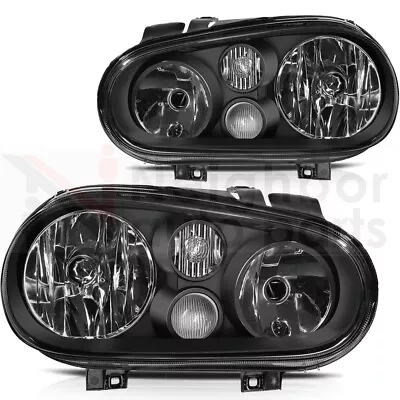 $70.99 • Buy For 1999-2006 Volkswagen Golf Headlights Assembly Pair Replacement Black Housing