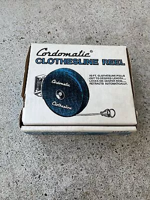 Vintage Cordomatic Automatic Retractable Clothesline Reel 20 Foot Blue • $30