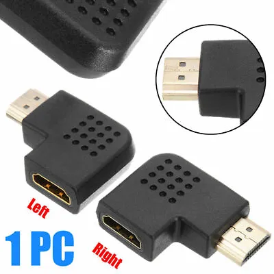 $2.12 • Buy HDMI Adapter Right + Left + 90 ° Angle Male To Female Type Port Angled Adaptor 