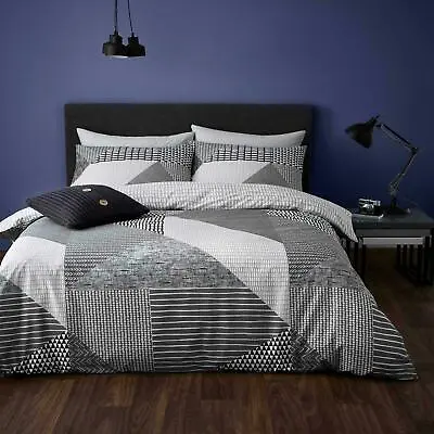 £17.99 • Buy Catherine Lansfield Larsson Geo Duvet Quilt Cover Grey Bedding Set