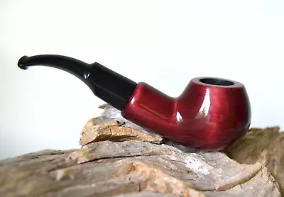 Mr. Brog Bent Tobacco Smoking Pipe No 33 Boxer Cherry Color Handmade Pear Wood • $29