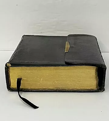 Holy Bible Bonded Leather Snap Flap Old New Testament King James Religious Vtg • $22