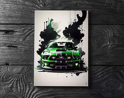 Ford Mustang Sport Car Graffiti Poster Print - No Frame • $12.99
