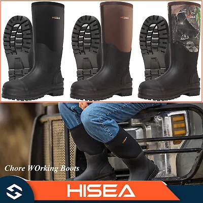 HISEA Men's Chore Working Boots Insulated Waterproof Rain Snow Mud Hunting Boots • $66.99