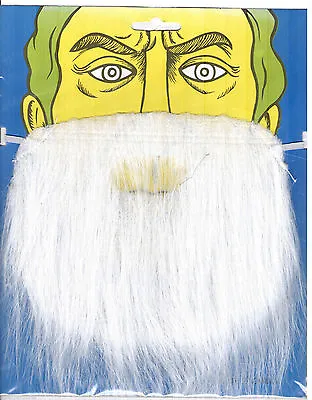 White  Fake Beard For Fancy Dress Party! Witch Wizard Smurf Santa! UK • £2.99