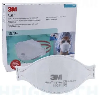 1 X Box / 20 Pce 3M Aura 1870+ N95 P2 Surgical Mask Individually Wrapped • $38