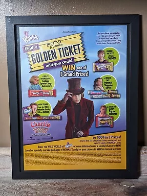 Willy Wonka Movie Vintage Promo Ad Print Poster Art 6.5/10in • $14.99