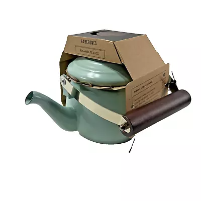 NEW  AQUA Barebones Living Enamel Teapot Hand-Finished Stainless  Pot 1.5 Qt. • $32.49