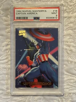 1994 Marvel Masterpieces #18 Captain America PSA 9 MINT • $52.22