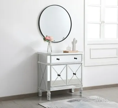 Antique White Mirrored Dresser Living Room Bedroom 32  2 Door 1 Drawer Cabinet • $932.35