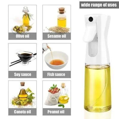 200ml Cooking Glass Bottle BBQ Air Fryer Baking Kitchen Sprayer Olive Oil Tool • £6.49