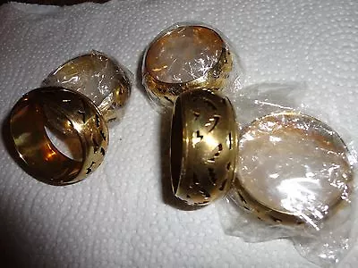 $15.99 • Buy Set Of 5 Brass Dinner Napkin Rings