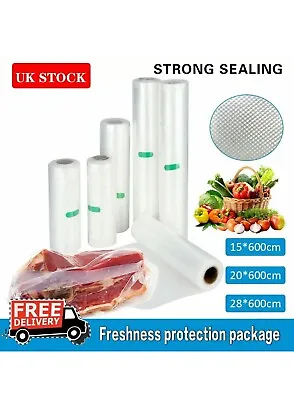 Vacuum Sealer Bags Rolls Storage Textured Strong Bag Seal Embossed For Food Vac • £5.80