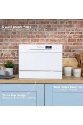 £79 • Buy Russell Hobbs RHTTDW6W Compact Table Top Dishwasher - White