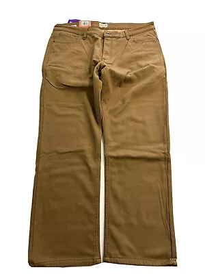 Weatherproof 40x30 Fleece-liner Warm Canvas Work Pants Mens Brown 40x30 NEW Warm • $22.95