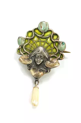 Great Art Nouveau Brooch - Meyle & Mayer 1900/10 - Fensteremaille - Silver • $1366.50