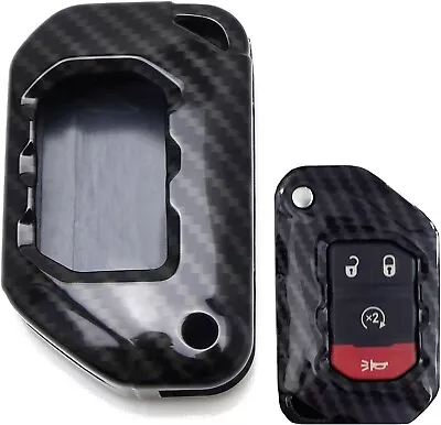 Black  Carbon Fiber  Key Fob For Jeep: 2018-up Wrangler JL And 2020-up Gladiator • $21.59