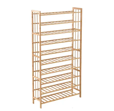 $89.99 • Buy Levede 10 Tiers 80cm Wide Bamboo Shoe Rack Storage Wooden Organizer Shelf Stand