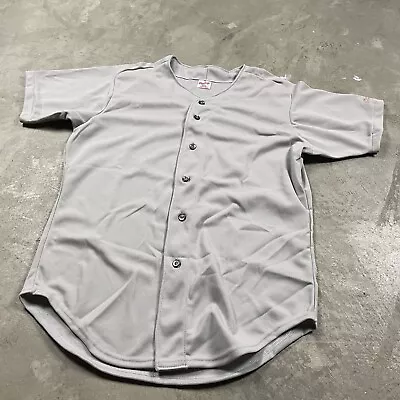Vintage Baseball Jersey Button Up L Men’s  Blank 90s Rawlings Made In USA • $14.99