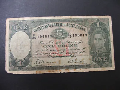 1938 Sheehan McFarlane £1 Pound Note One Pound P49 196819 • $30