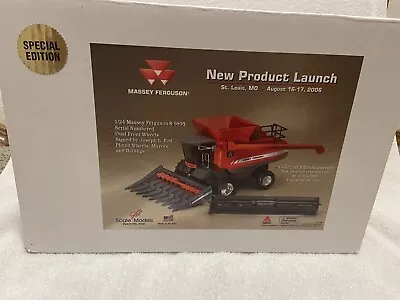 Scale Models Massey Ferguson 9895 Combine  W 2 Heads 2006 Farm Progress 1/24 • $175