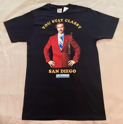 2012 ANCHORMAN The Lengend Of Ron Burgundy You Stay Classy Black T-Shirt Size M • $9.98