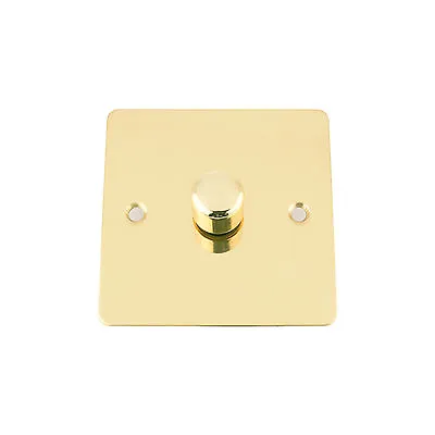 £11.99 • Buy 10 Amp 2 Way Push On/Off Dimmer Switch 400W (Max) Polished Mirror Brass FLAT